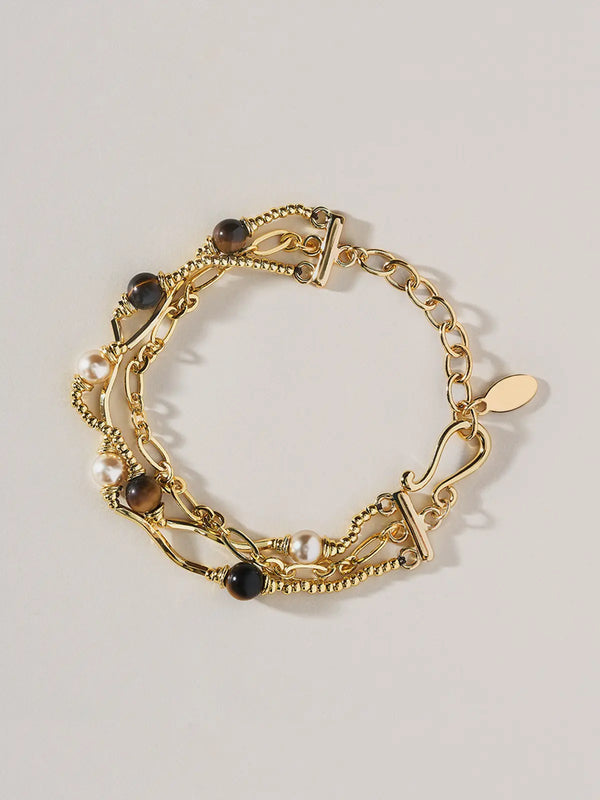 Caramel Tiger Eye Multi-Layer Bracelet