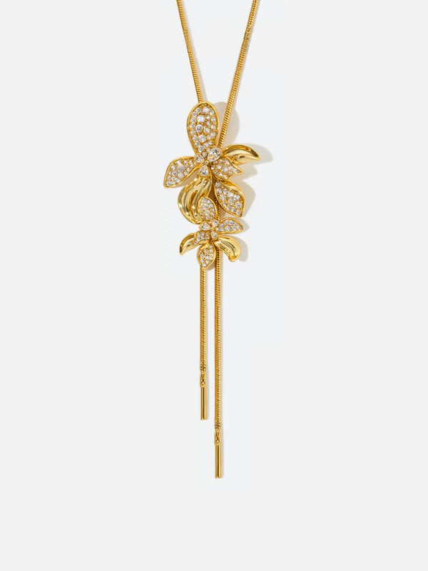 Flower Narrative Long Necklace
