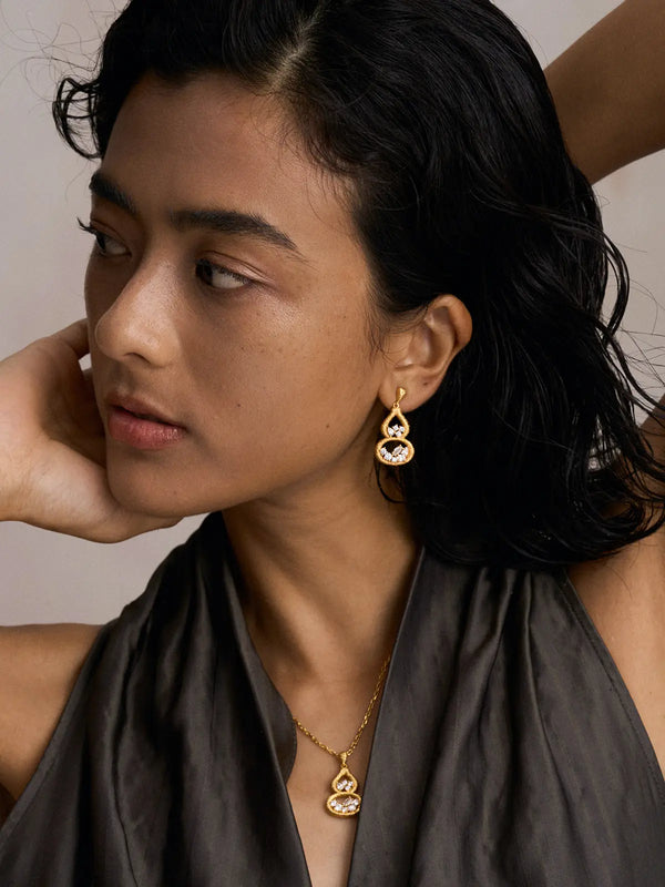 Gourd Texture Stud Earrings
