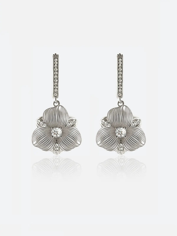 Hibiscus Flower Hoop Earrings