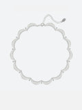 A Tactilery lace court necklace with small dangling beads and an extender chain, displayed on a clean white background.