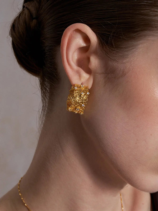 Lace Garden Hoop Earrings