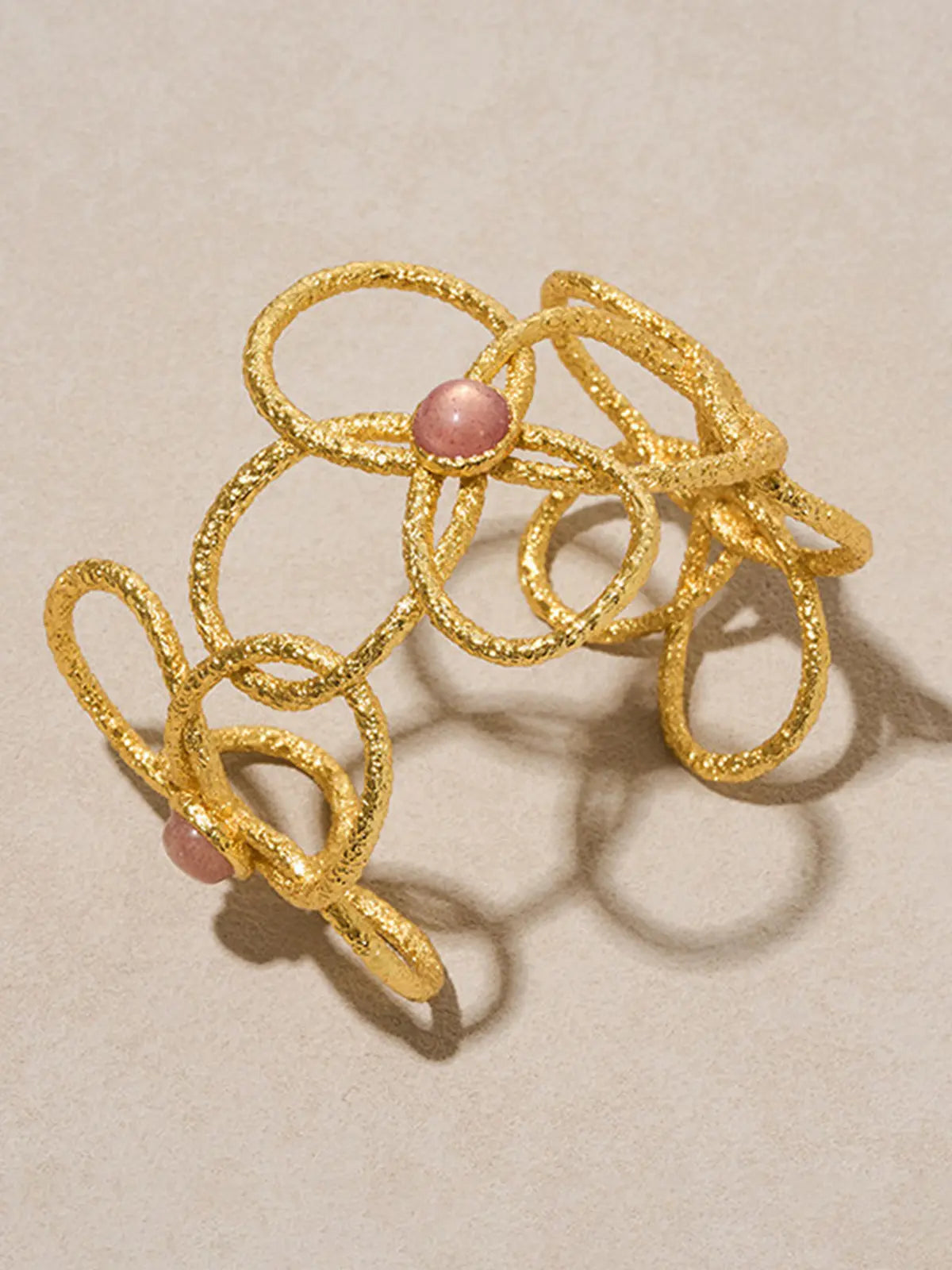 Openwork Flower Cuff Bracelet