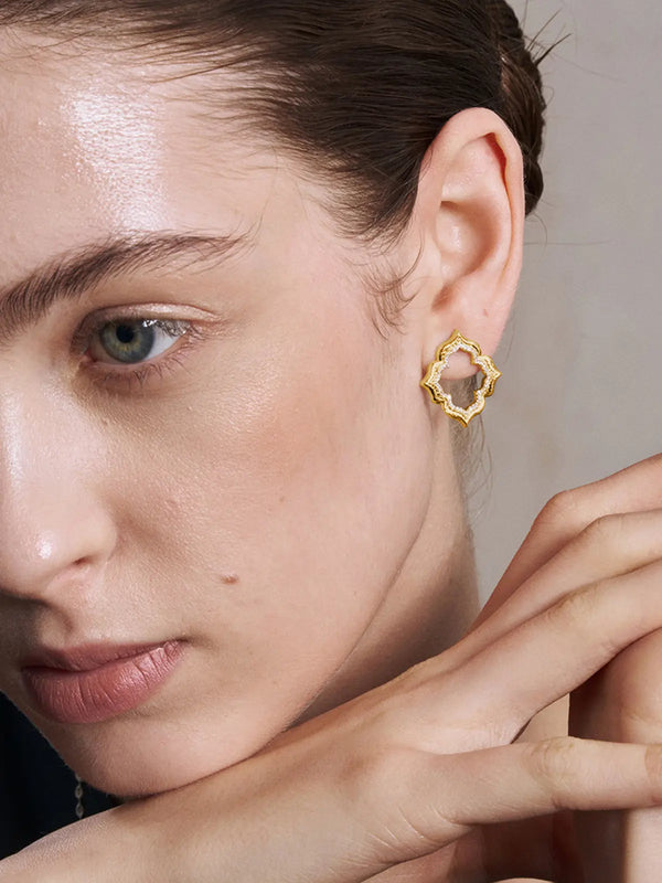 Persimmon Calyx Openwork Earrings