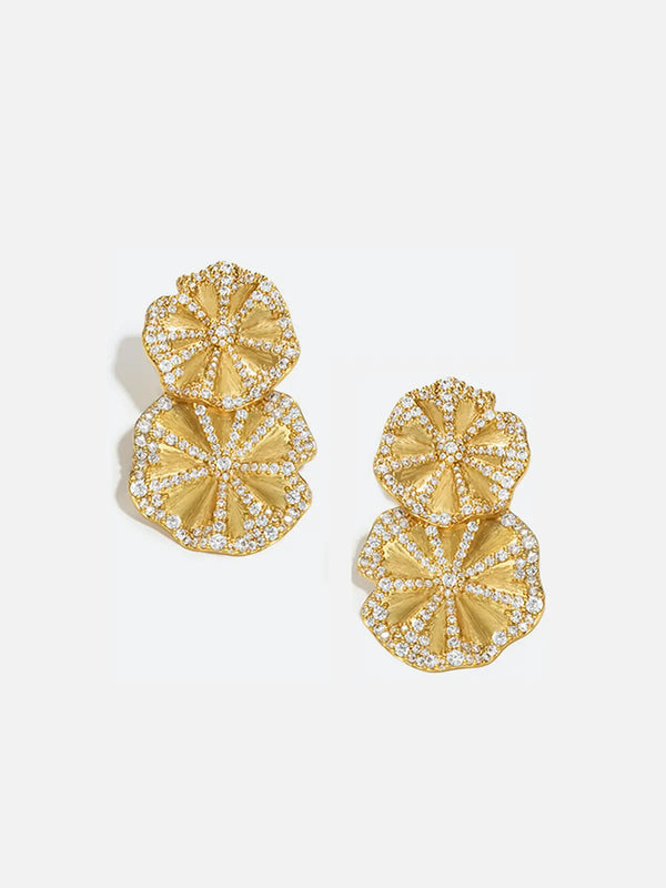 Rain Lotus Leaf Stud Earrings
