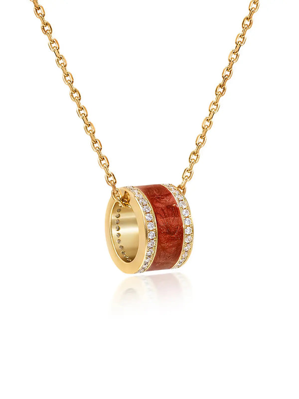 Red Glaze Zircon Necklace
