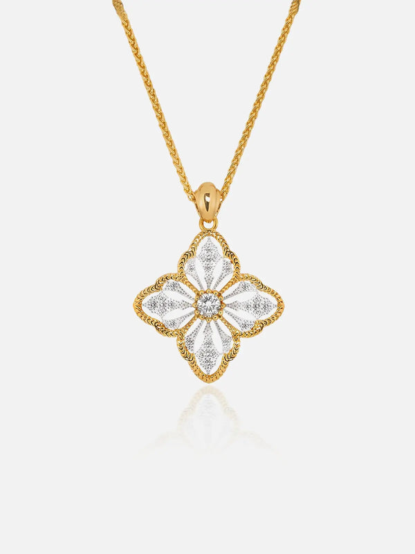 Two-Tone Persimmon Calyx Necklace
