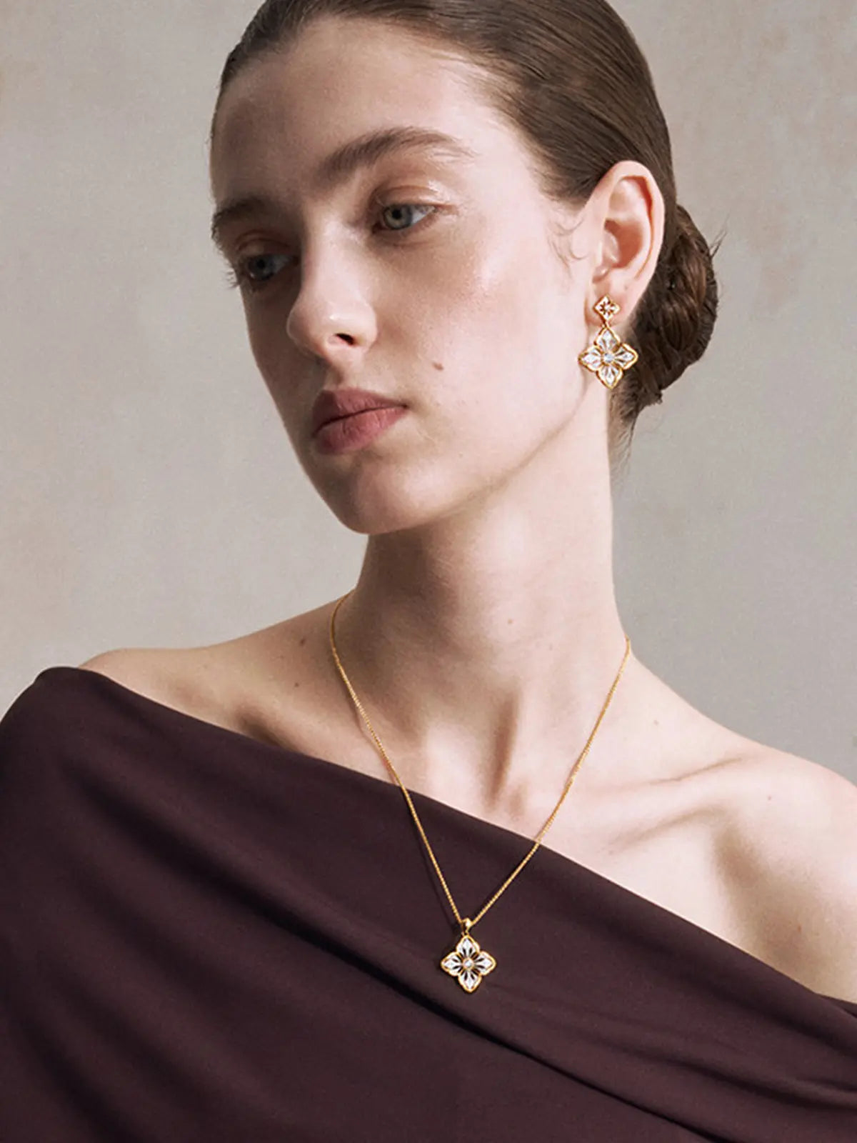Two-Tone Persimmon Calyx Necklace