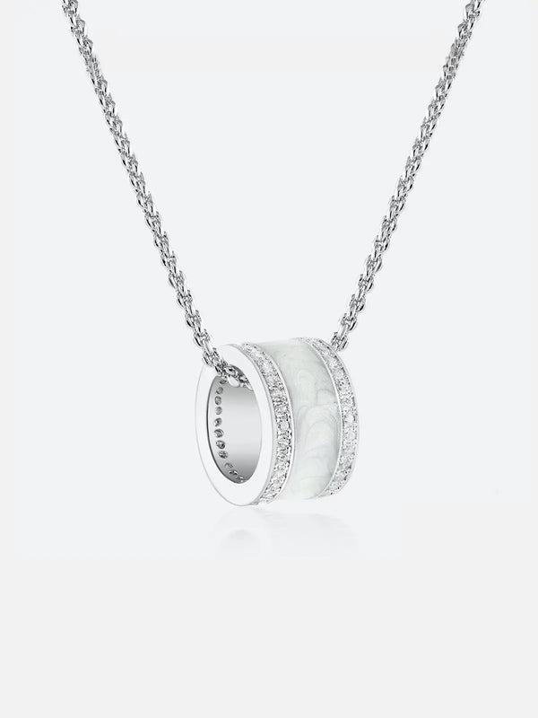 White Glaze Zircon Necklace